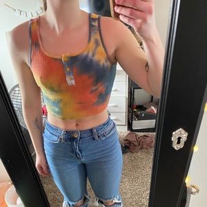 SHEIN tie-dye cropped tank top. Size M